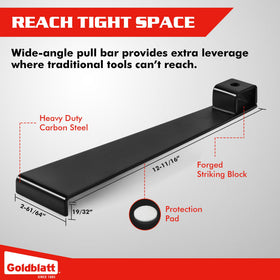 Goldblatt expansion spacers (30 pieces) keep consistent gaps across flooring types.