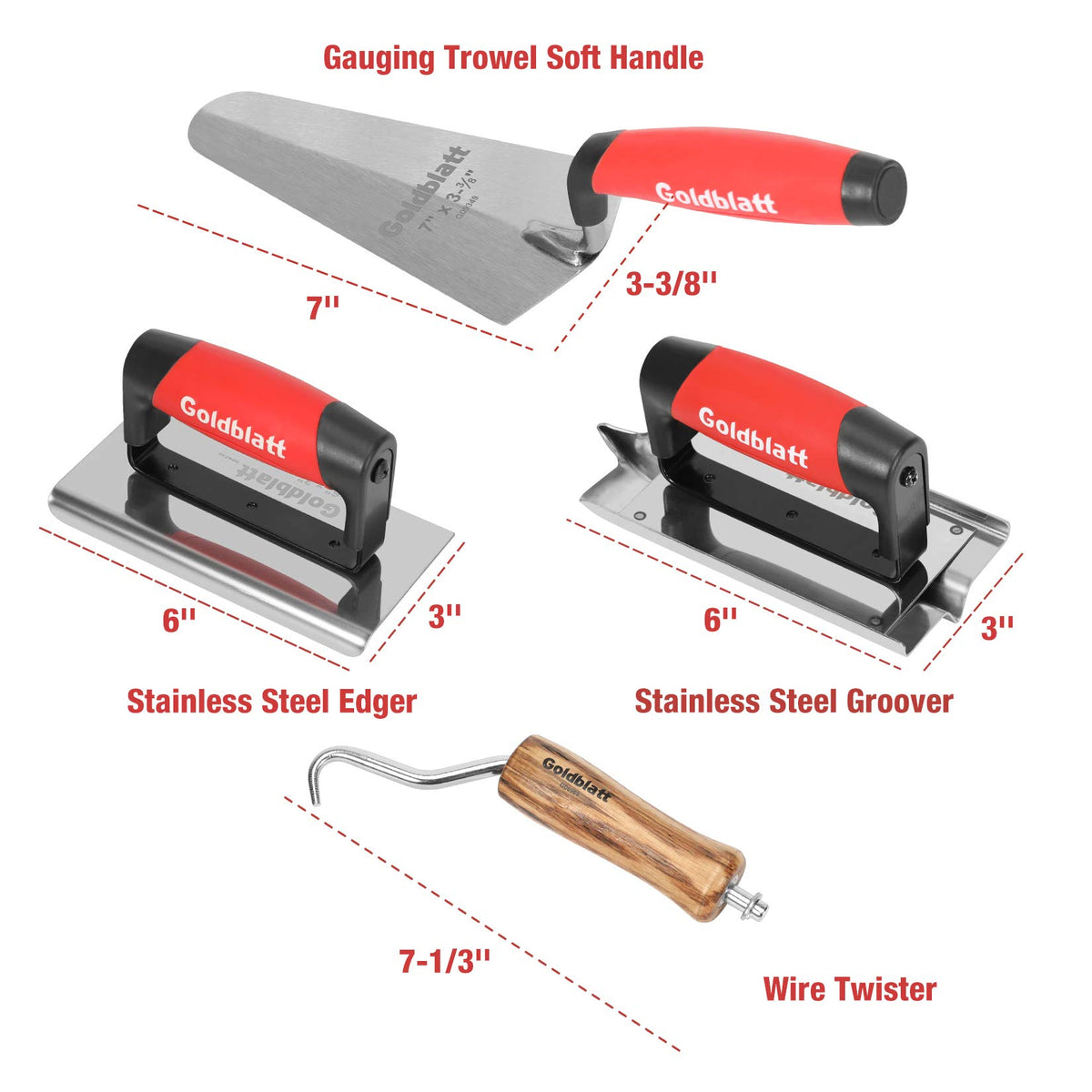Goldblatt extruded alloy float for lightweight, even finishing.