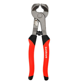 Goldblatt G02008 HD Tile Nippers closeup of carbide tips for durable performance on soft stone.