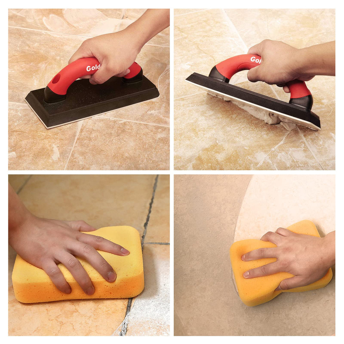 Goldblatt grout float non-slip soft-grip handle for control