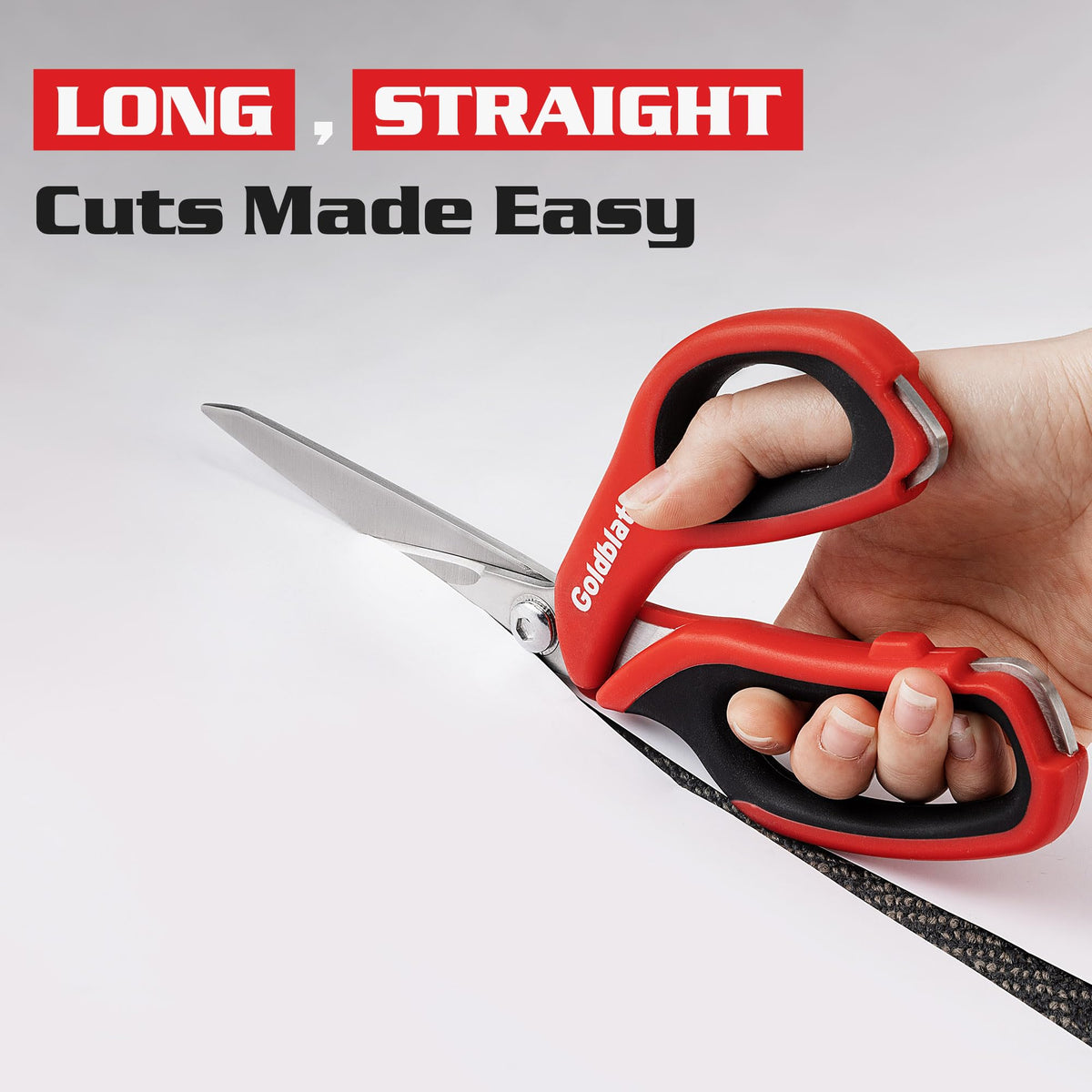 Goldblatt multipurpose scissors cutting cardboard with clean edge
