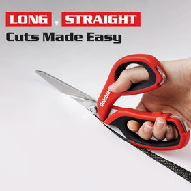 Goldblatt multipurpose scissors cutting cardboard with clean edge