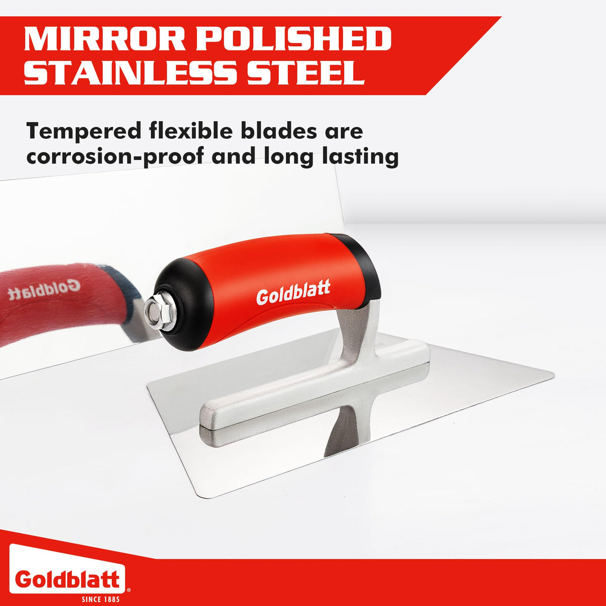 Polished stainless steel blades resist rust for durable, clean results.