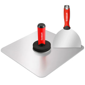 Goldblatt Premium Drywall Hawk 13x13 shows lightweight aluminum construction for steady mud holding.