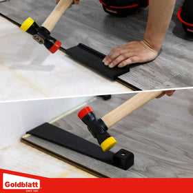 Goldblatt round felt pad protects floors during edge tapping.
