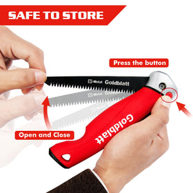 Goldblatt saw features sharpened tip for quick drywall puncture.