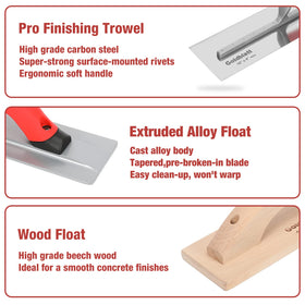 Goldblatt stainless steel groover for defined control joints on concrete.