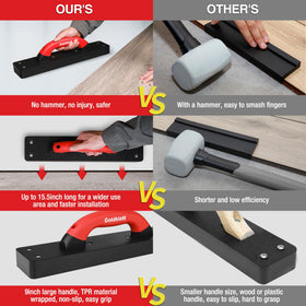 Goldblatt tapping block offers angle-friendly strikes for tight spaces.