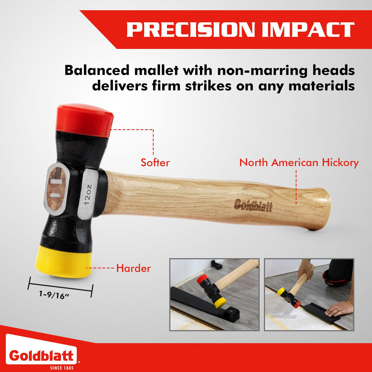 Goldblatt universal tapping block evenly distributes force to protect joints.