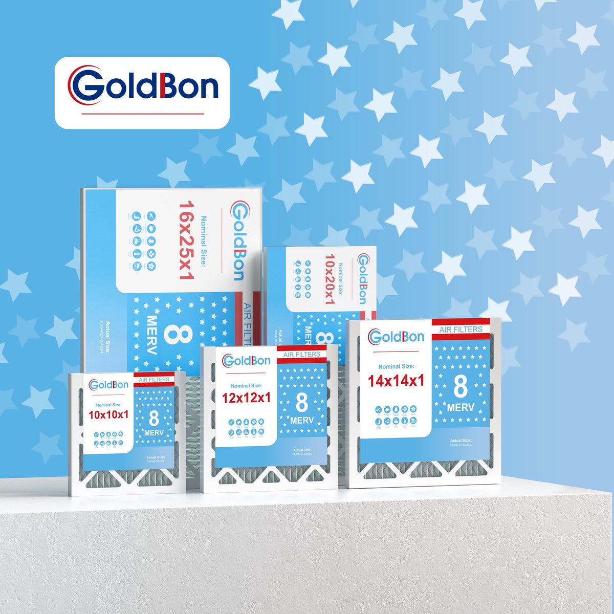 GoldBon 14x14x1 air filter USA design enhances compatibility with US HVAC setups.