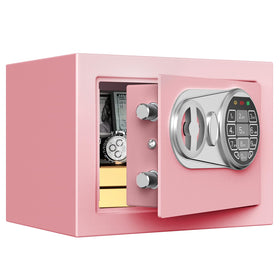 GOLDENKEY pink packaging includes safe, keys, bolts, carpet, and manual.