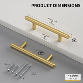 Goldenwarm 3-inch brushed gold drawer handle adds warm, durable style.