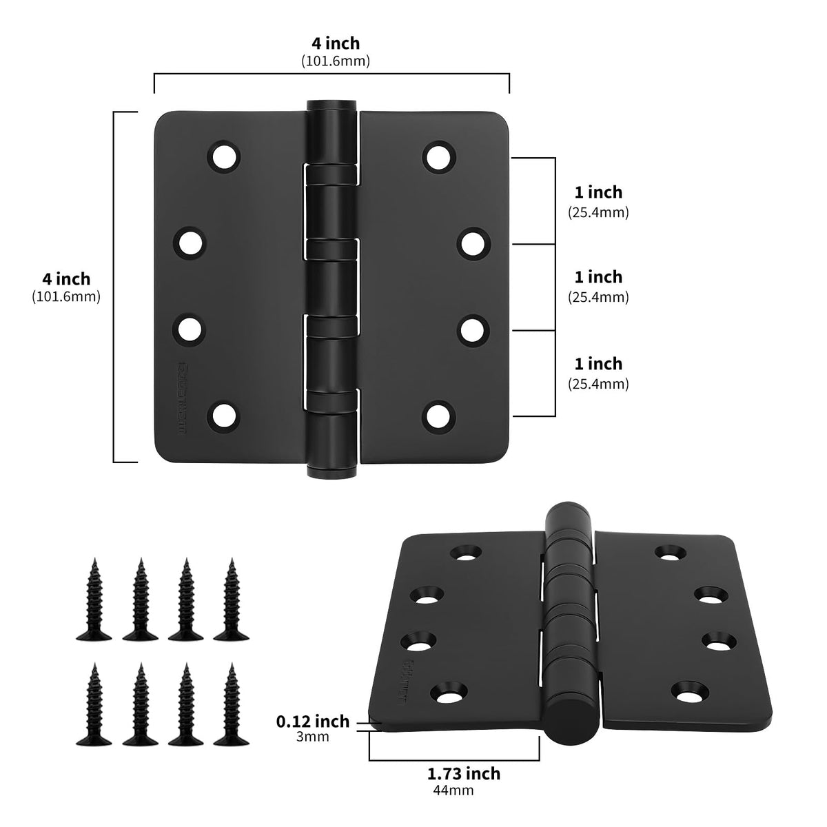 Goldenwarm hinges packaging with color-matched screws for easy installation.