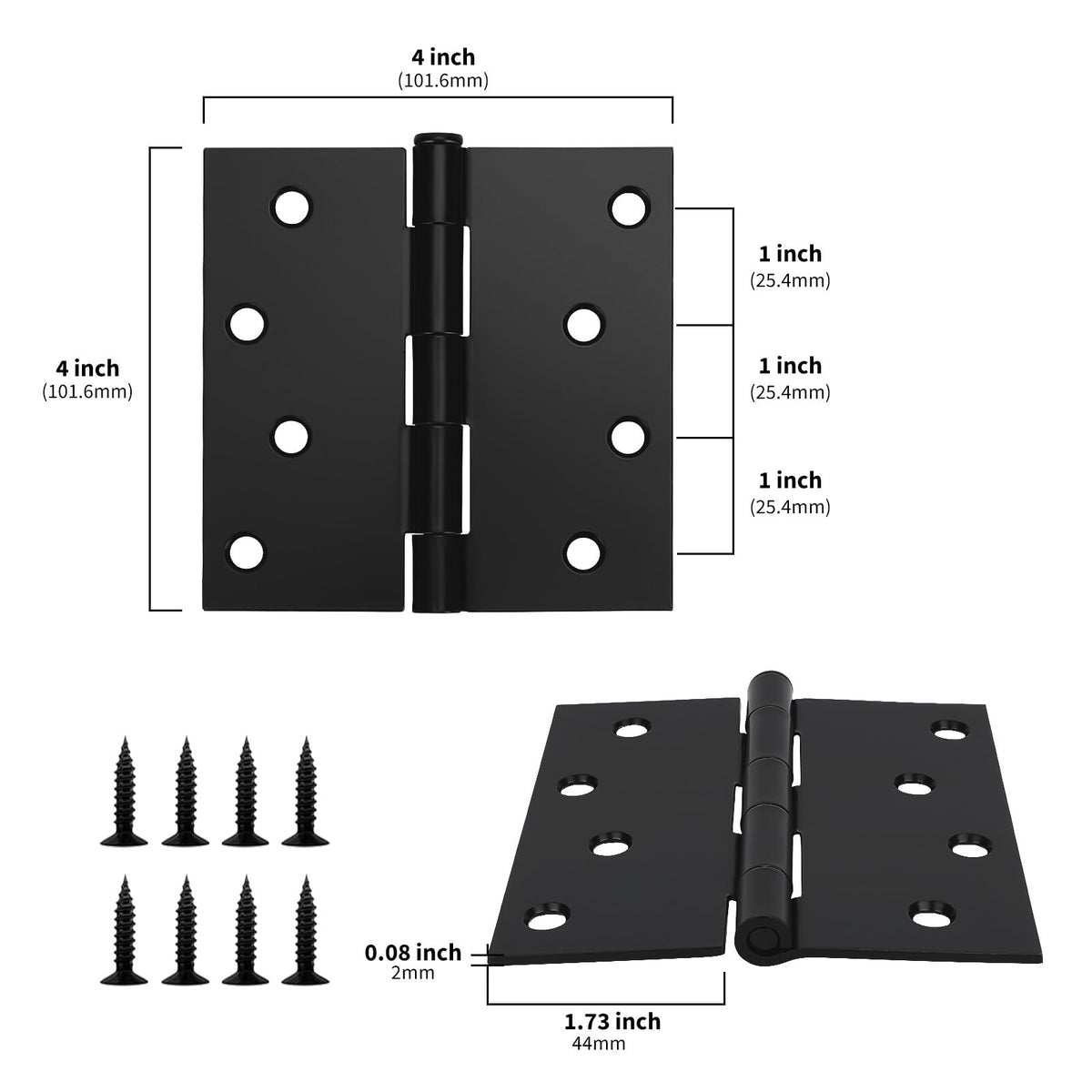 Goldenwarm 3-pack matte black hinges for cohesive hardware