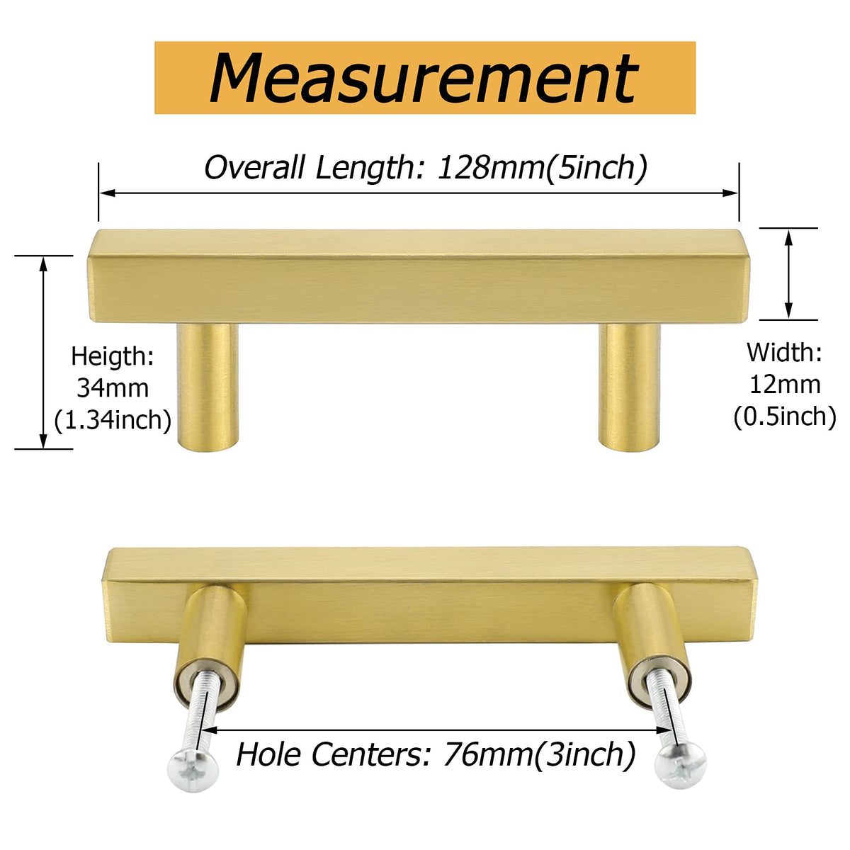 Goldenwarm 3-inch hole centers pulls enable smooth drawer operation.