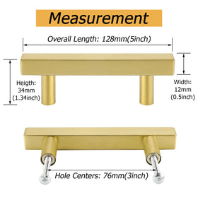 Goldenwarm 3-inch hole centers pulls enable smooth drawer operation.