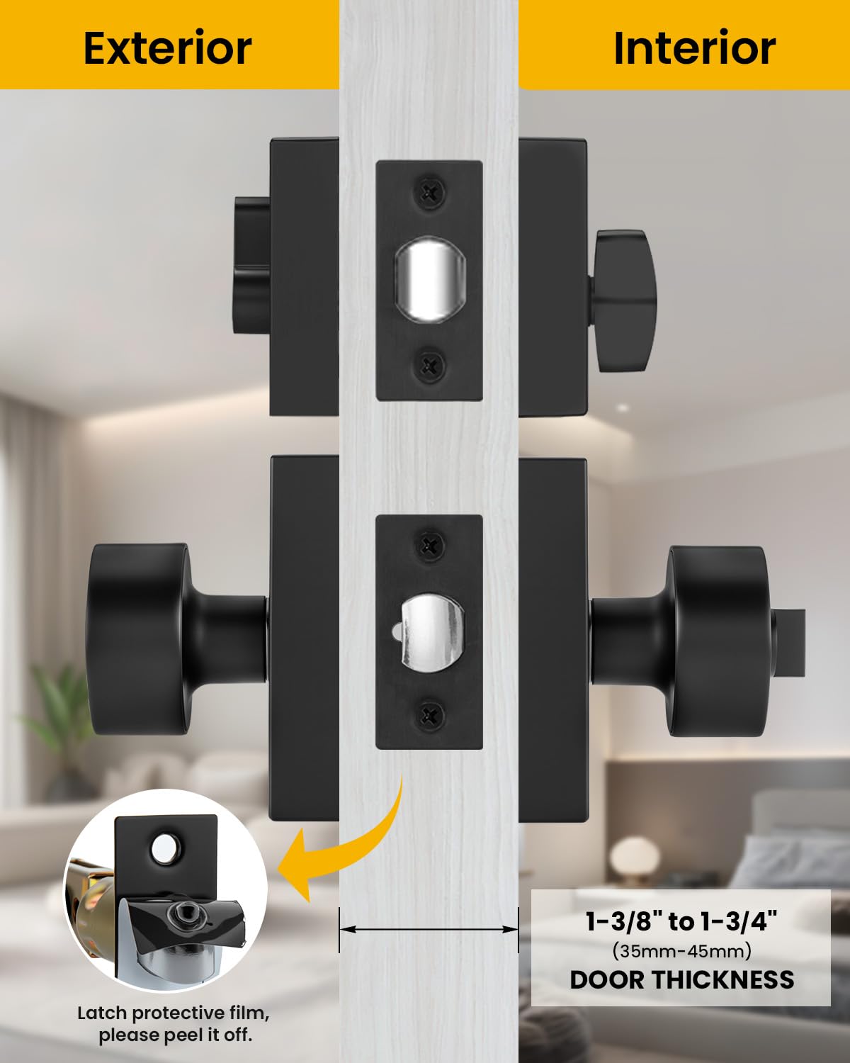 Goldenwarm adjustable-backset 2-3-8-2-3-4 fits many doors
