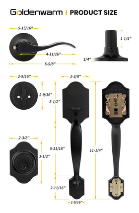 Goldenwarm adjustable latch accommodates common backsets for a precise fit.