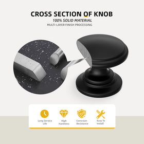 Goldenwarm black cabinet knob on a dresser for contemporary style upgrade.