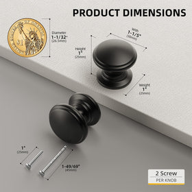 Goldenwarm black drawer pull showing 1-inch height for easy cabinet updates.