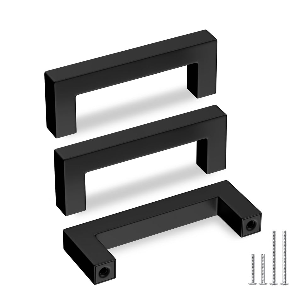 Goldenwarm black square bar pull 10-pack packaging for a modern kitchen upgrade
