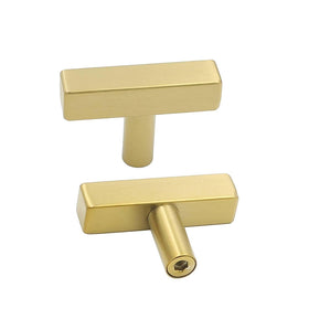 Goldenwarm brushed brass drawer knob closeup showing premium finish and grip