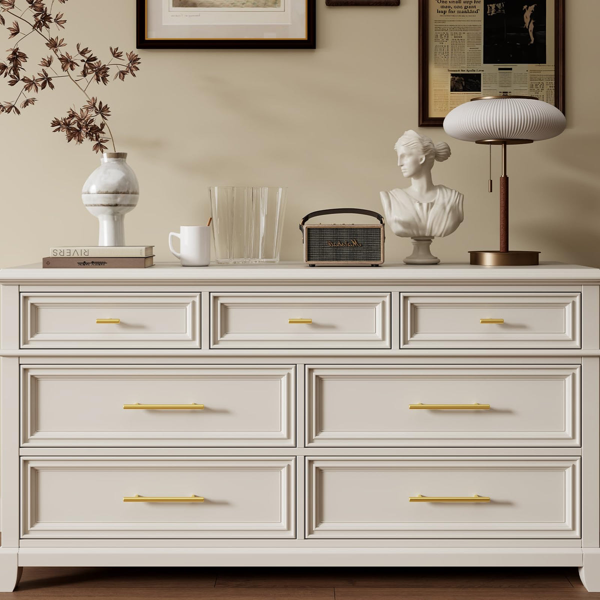 Goldenwarm brushed gold bathroom drawer pull complements vanity storage.