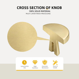 Goldenwarm brushed gold knob on cabinet adds luxurious touch