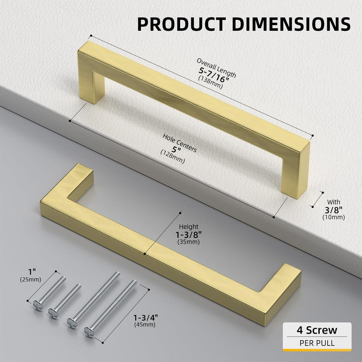 Goldenwarm brushed gold cabinet handles enhance kitchen and bathroom decor with a modern touch.