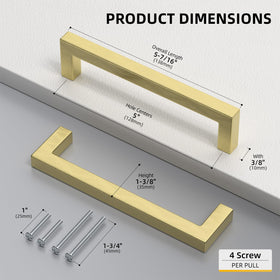 Goldenwarm brushed gold cabinet handles enhance kitchen and bathroom decor with a modern touch.