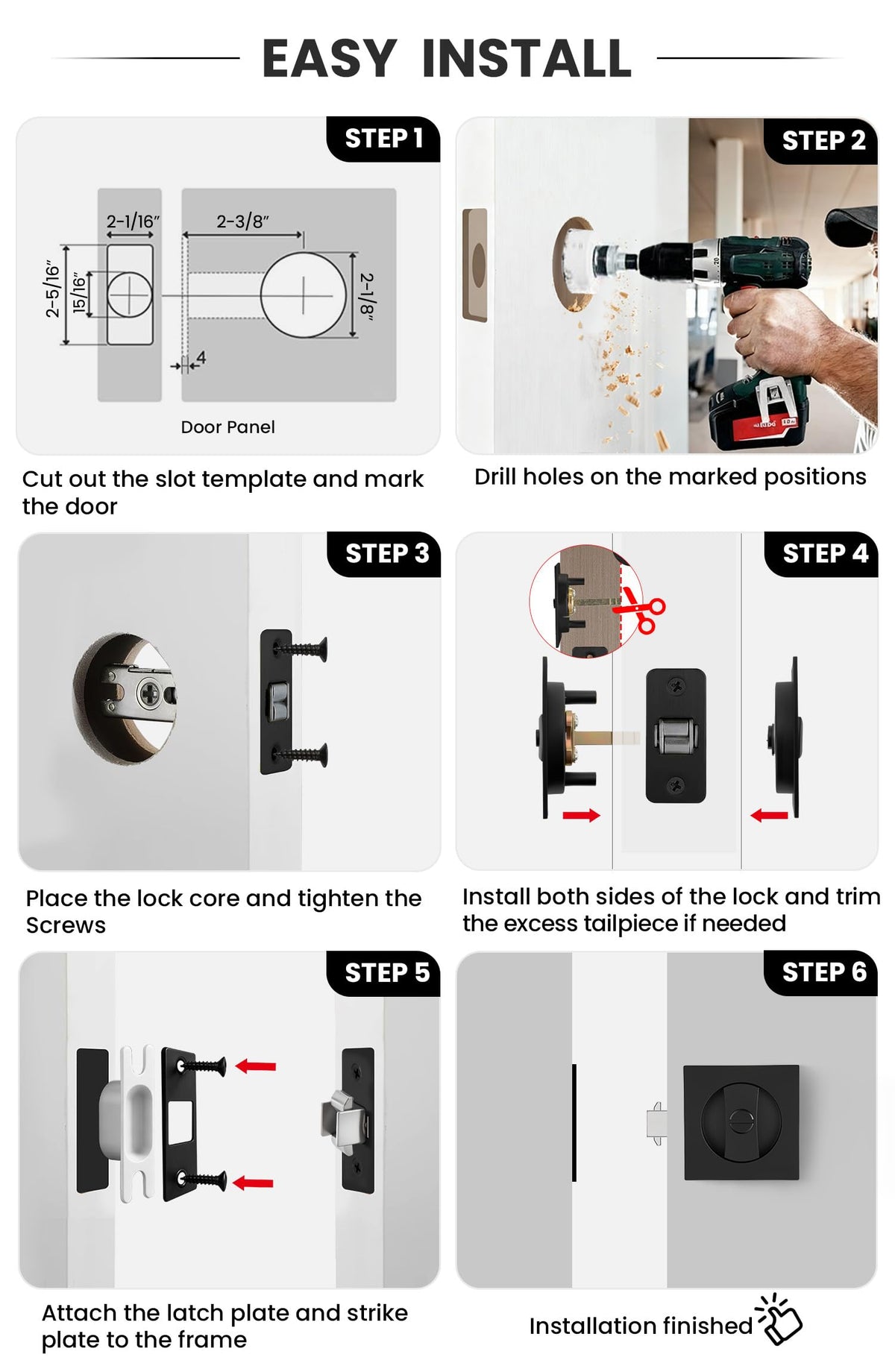 Goldenwarm complete hardware kit with latch, strike plate, screws and guide.