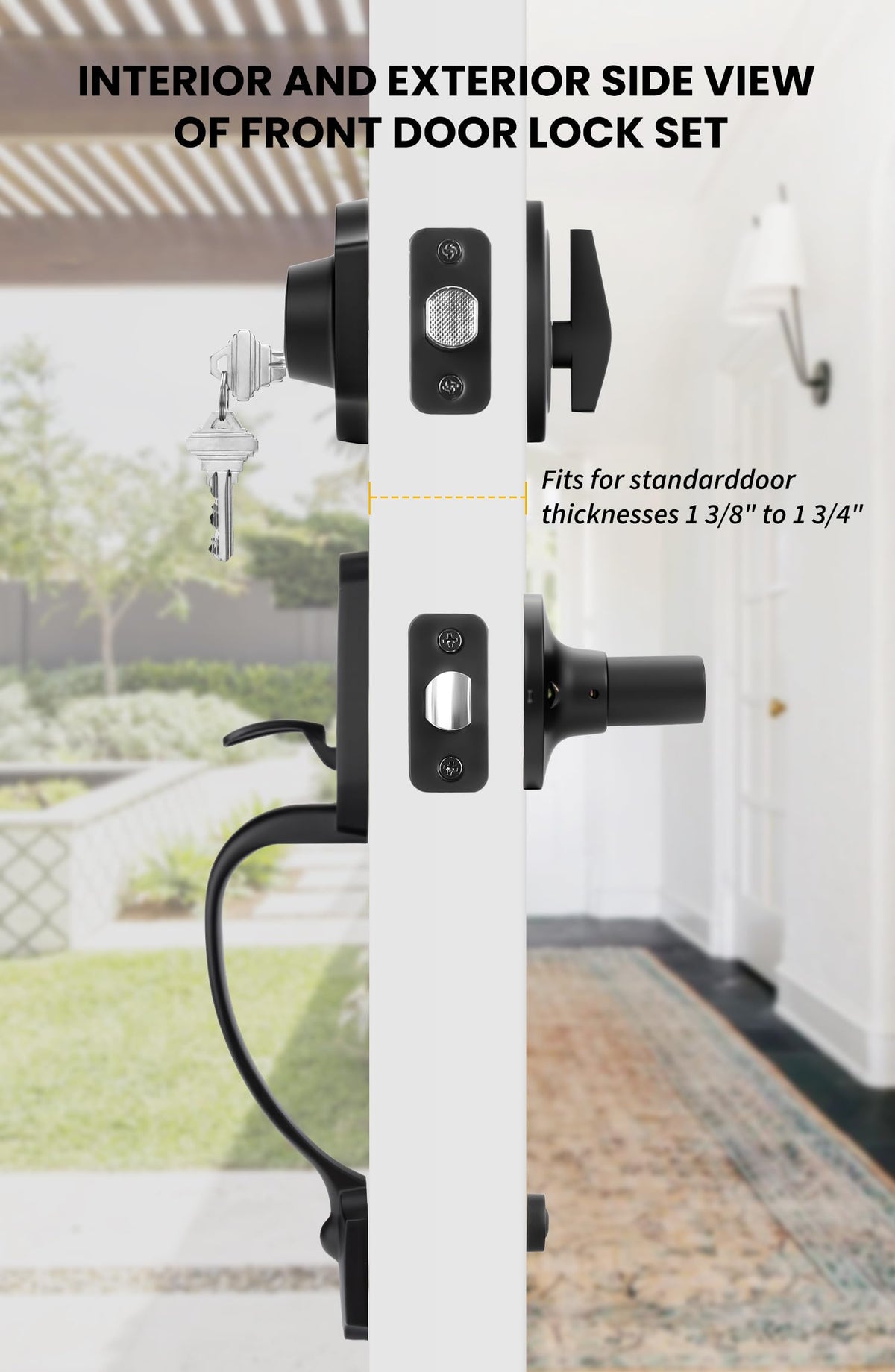 Goldenwarm deadbolt exterior lock highlights sturdy security with weather-resistant finish.