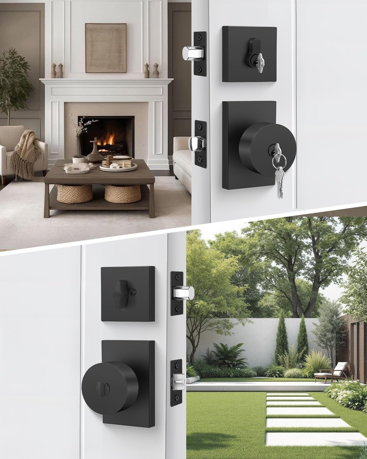 Goldenwarm front-door hardware with modern design for curb appeal