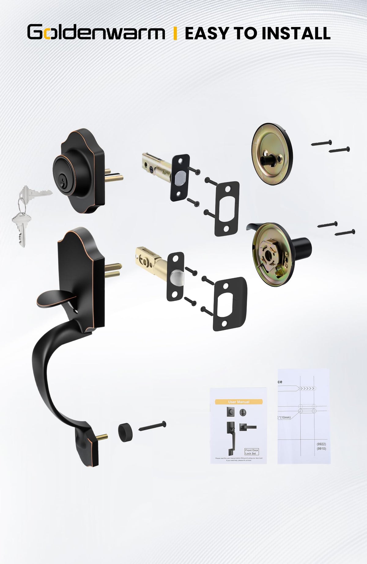 Goldenwarm durable zinc alloy build and bronze finish for lasting performance