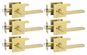 Goldenwarm gold door handle set in brushed finish for interior privacy
