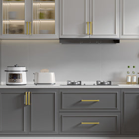 Goldenwarm gold-finish cabinet hardware elevates furniture with a premium touch.