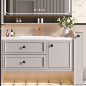 Goldenwarm installation-ready knobs provide comfortable grip on drawers.