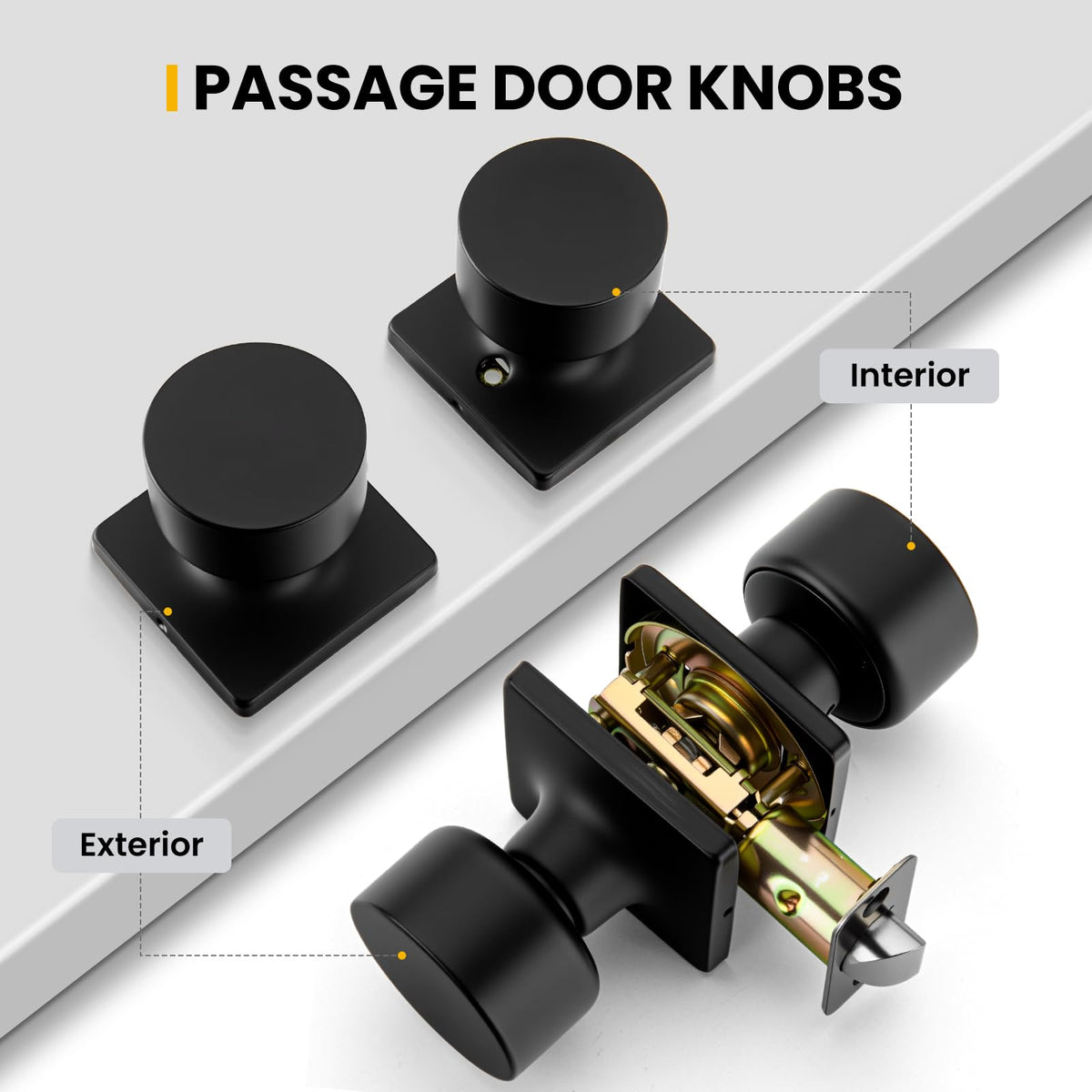 Goldenwarm matte black closet knob on a closet door delivering smooth operation