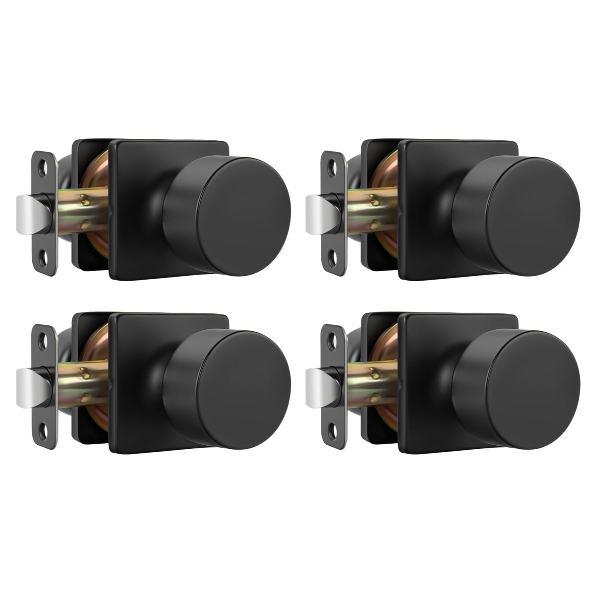 Goldenwarm matte black closet knob front view for interior doors with modern style