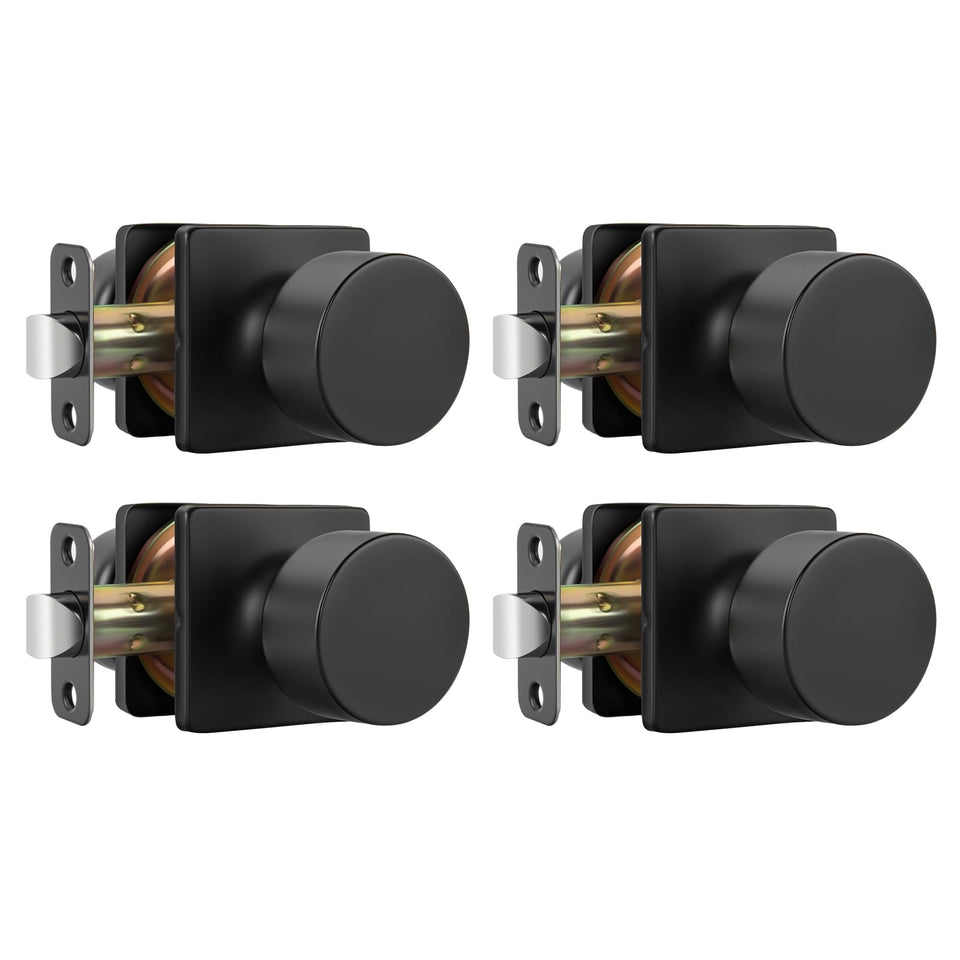 Goldenwarm matte black closet knob front view for interior doors with modern style