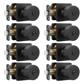 Goldenwarm matte black door knob front view for bedroom privacy.