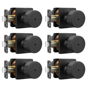 Goldenwarm matte black door knob pack front view for privacy doors