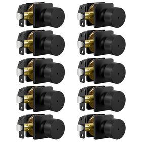 Goldenwarm matte black door knobs 10-pack for quick privacy upgrade in homes.