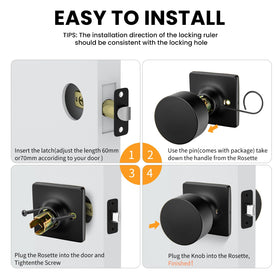 Goldenwarm knob fits doors 1 3/8 to 1 3/4 inches thick