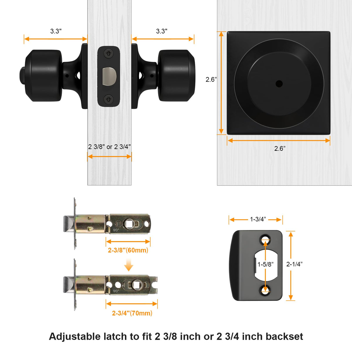 Goldenwarm matte black hardware with durable stainless steel finish resists wear.