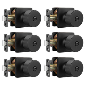 Goldenwarm matte black interior door knob with privacy lock for bedroom privacy.
