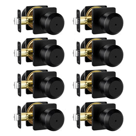 Goldenwarm matte black interior door knobs 8-pack for a cohesive modern look.