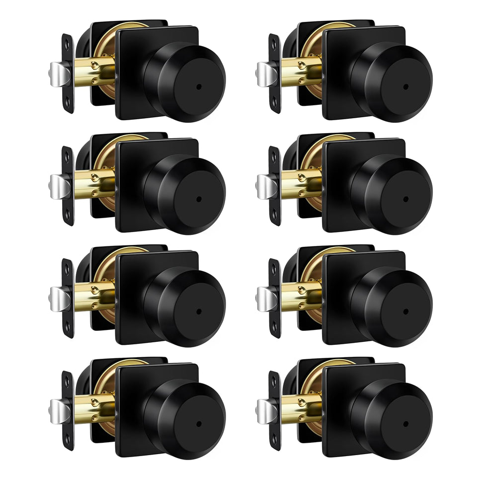 Goldenwarm matte black interior door knobs 8-pack for a cohesive modern look.