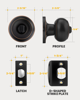 Goldenwarm backset-adjustment knob compatible with standard doors.