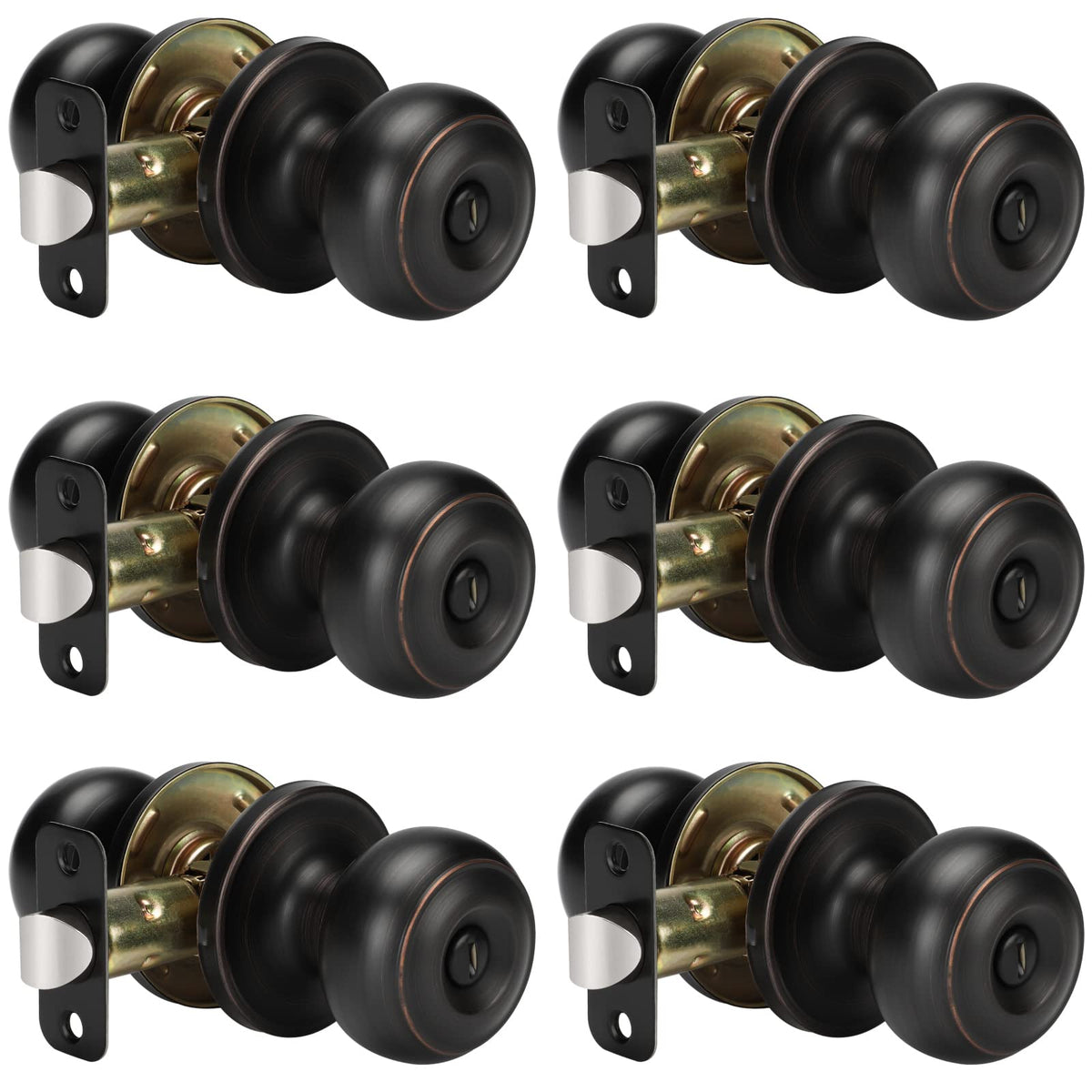 Goldenwarm oil-rubbed bronze interior knob closeup with durable finish.